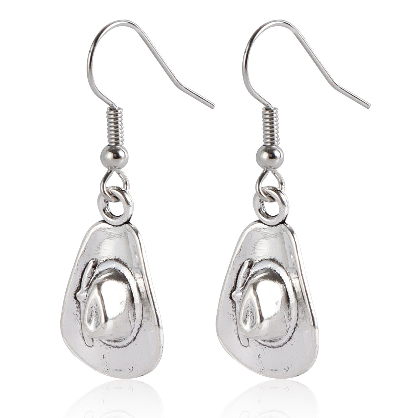 Pendientes de aro de metal geométricos estilo Punk Western con borlas y colgante de cactus para mujer