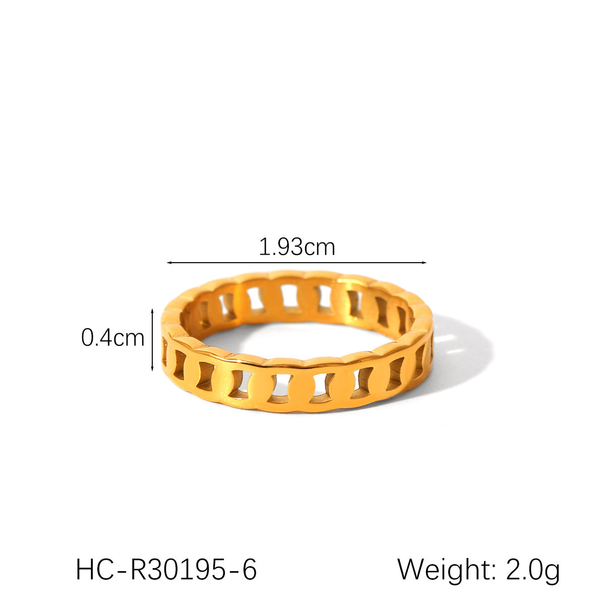 Anello da donna minimalista in acciaio inossidabile placcato oro 18 carati con intarsio di strass
