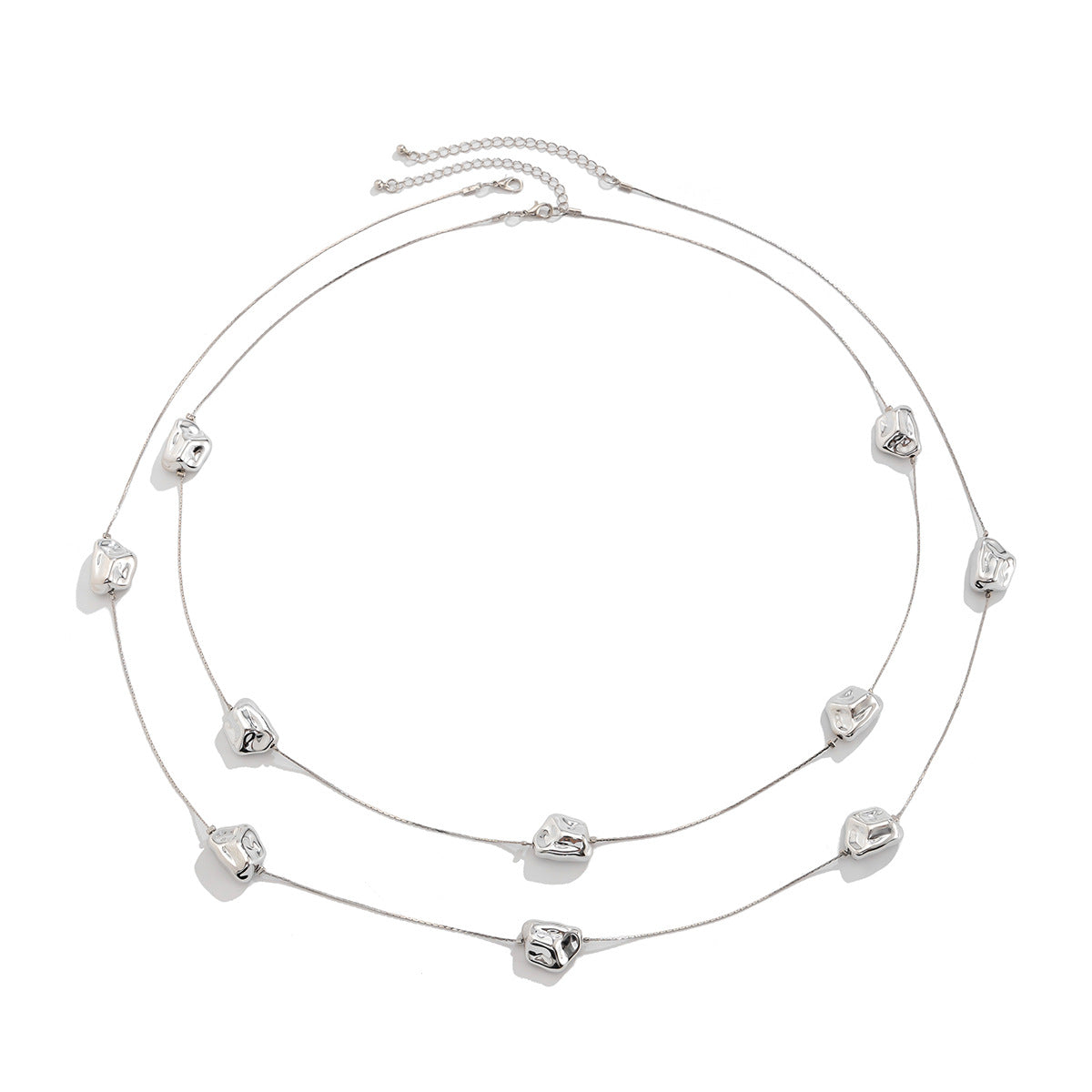 Collar con colgante geométrico vintage francés con cadena de cobre chapado y detalles de borlas para mujer
