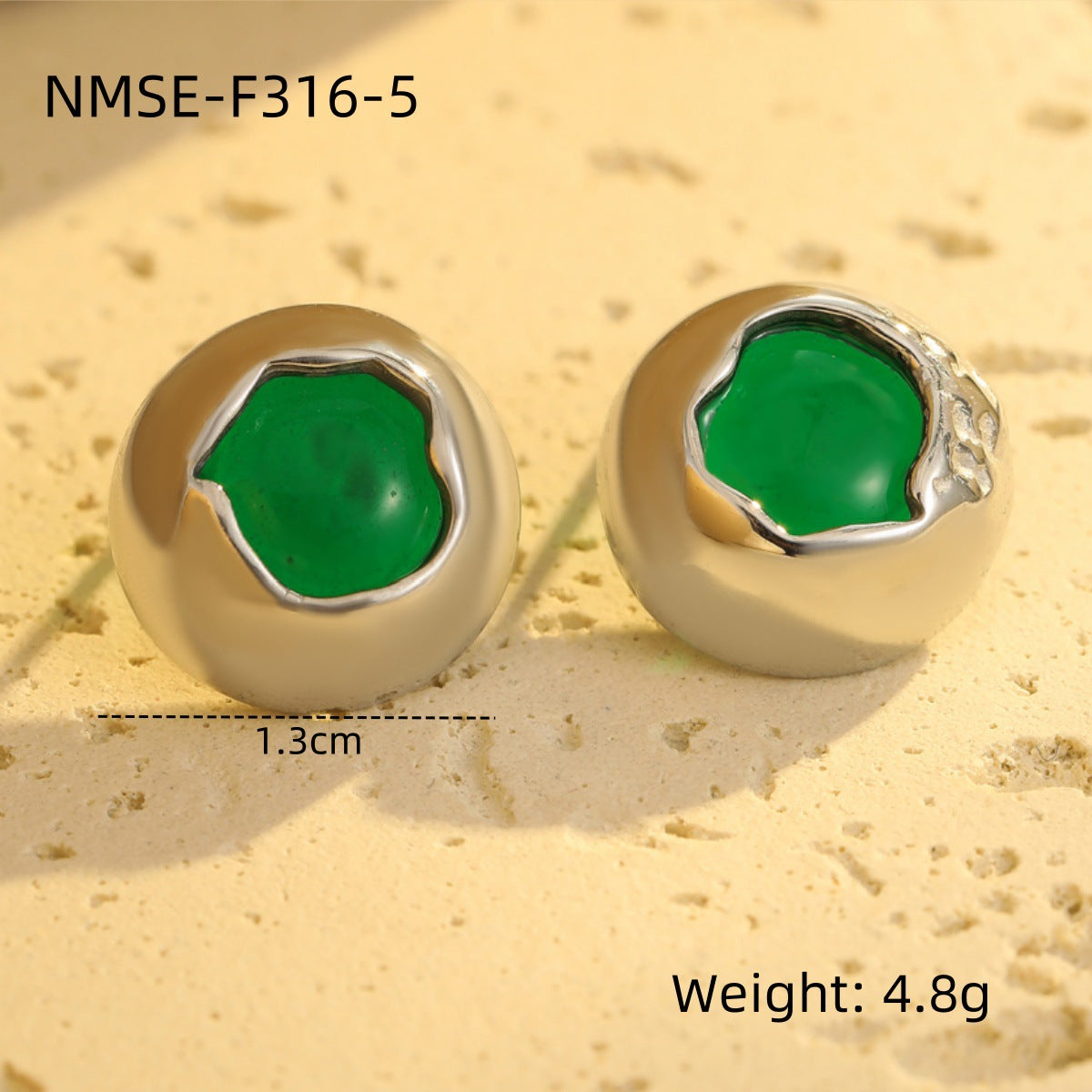 Orecchini rotondi minimalisti in acciaio inossidabile placcati oro 18K in stile vintage da donna