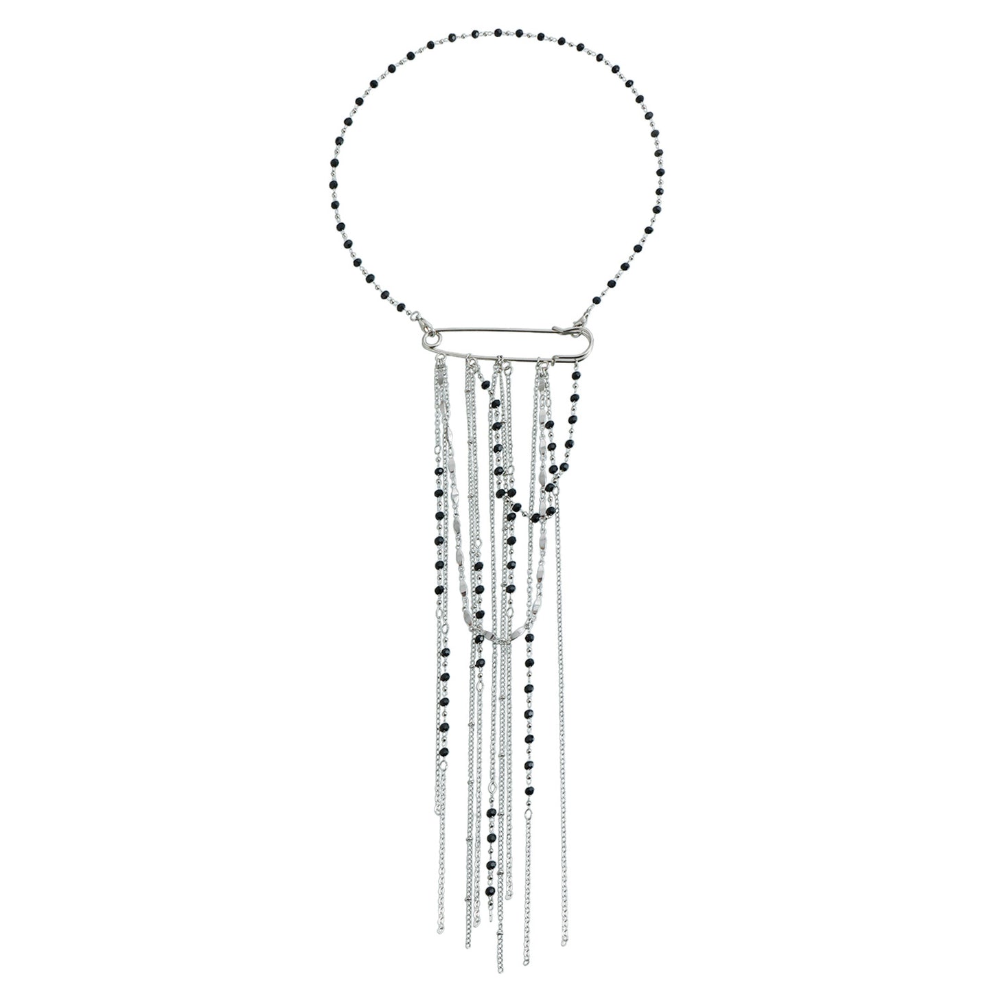 Streetwear Geometric Iron Plated Tassel Necklace for Women