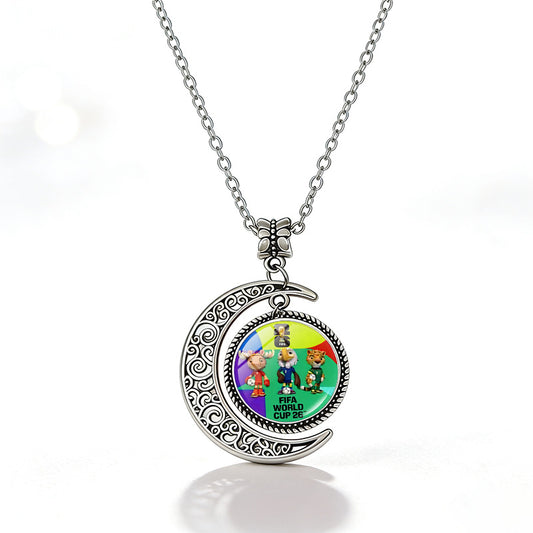 Casual Geometric Round Crystal Pendant Plated Alloy Necklace Unisex Cable Chain