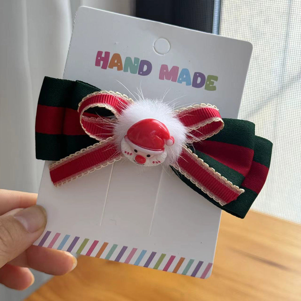 Set di fermagli per capelli con fiocco a fumetto per ragazze, accessori fai da te per bar di Natale