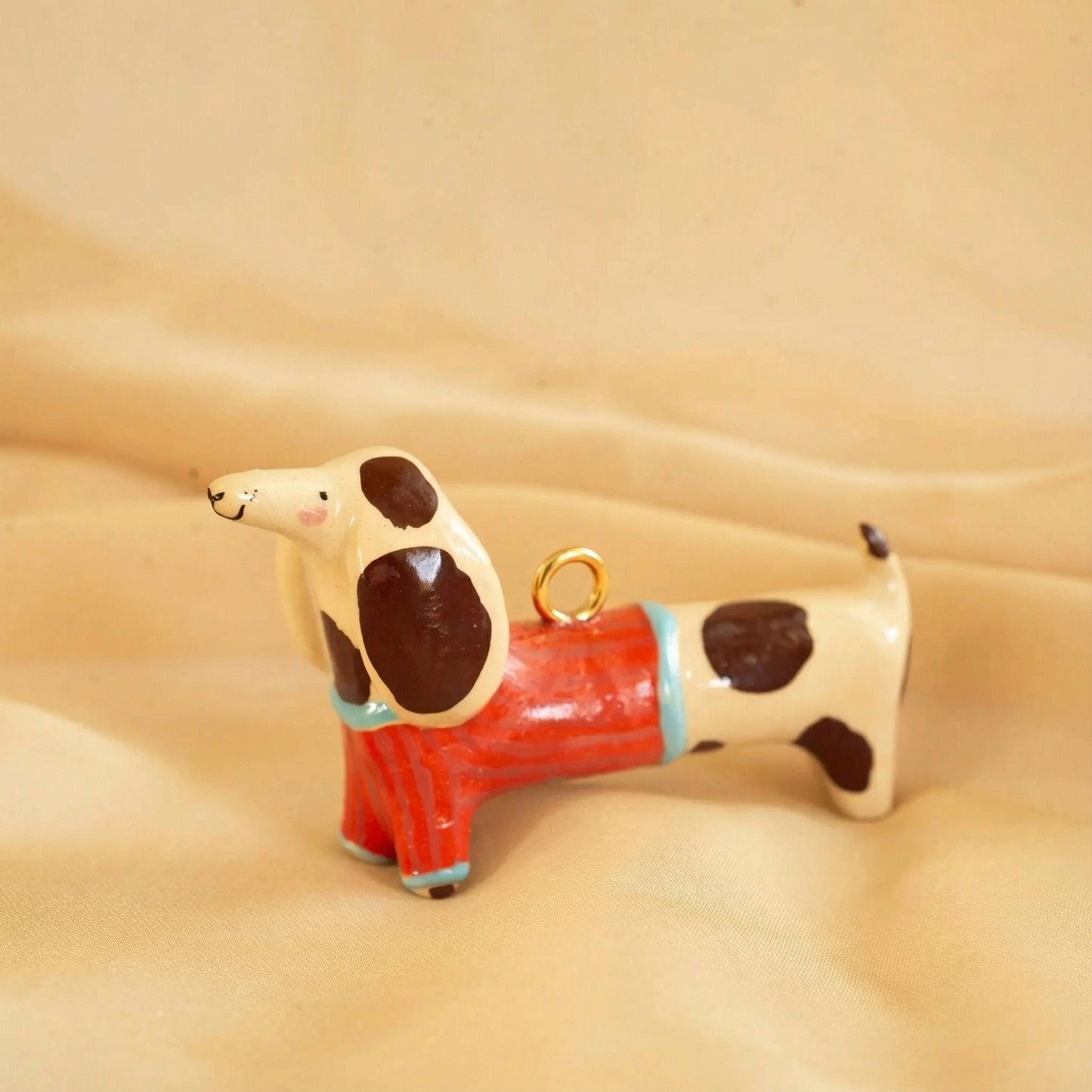 Ciondolo a barra con charm a forma di cane in acciaio inossidabile PVD casual