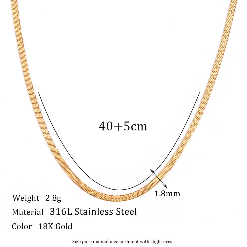Collana a catena a lama da donna in acciaio inossidabile placcato oro 18 carati, geometrica e minimalista