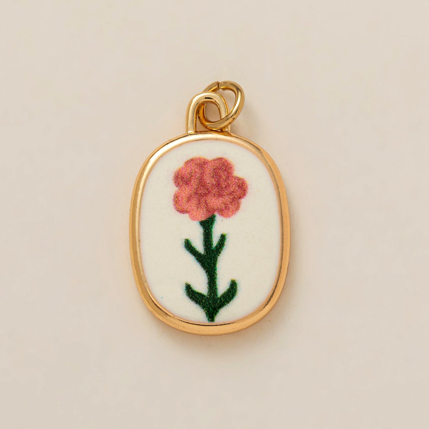 Minimalist Round Floral Brass Plated Shoe Charm Pendant