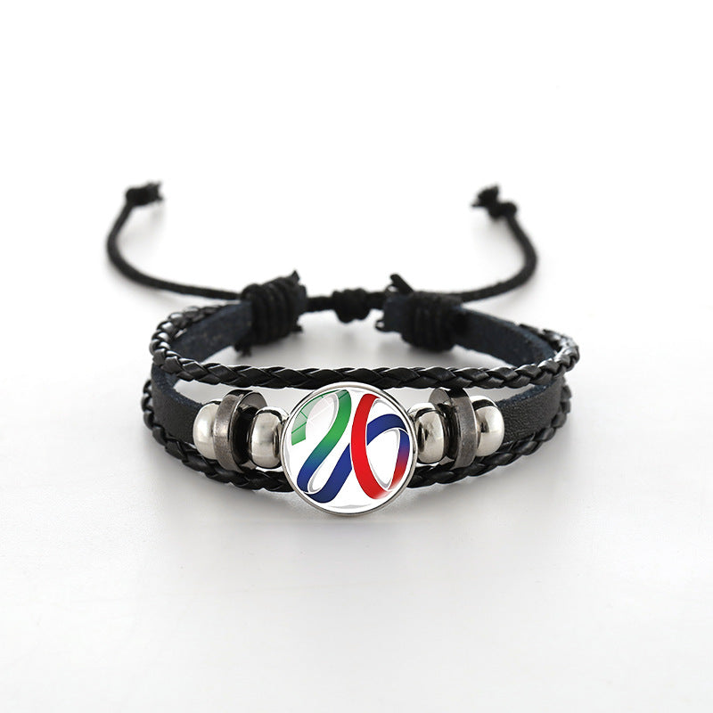 Unisex Leather Bracelet Fashion Casual Woven Bangle