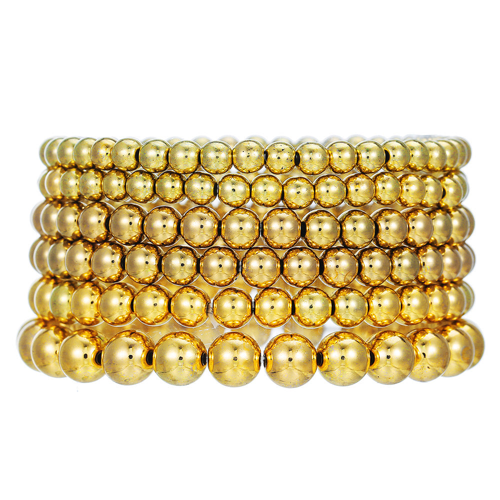 Geometric Round Acrylic Beaded Bracelet for Women