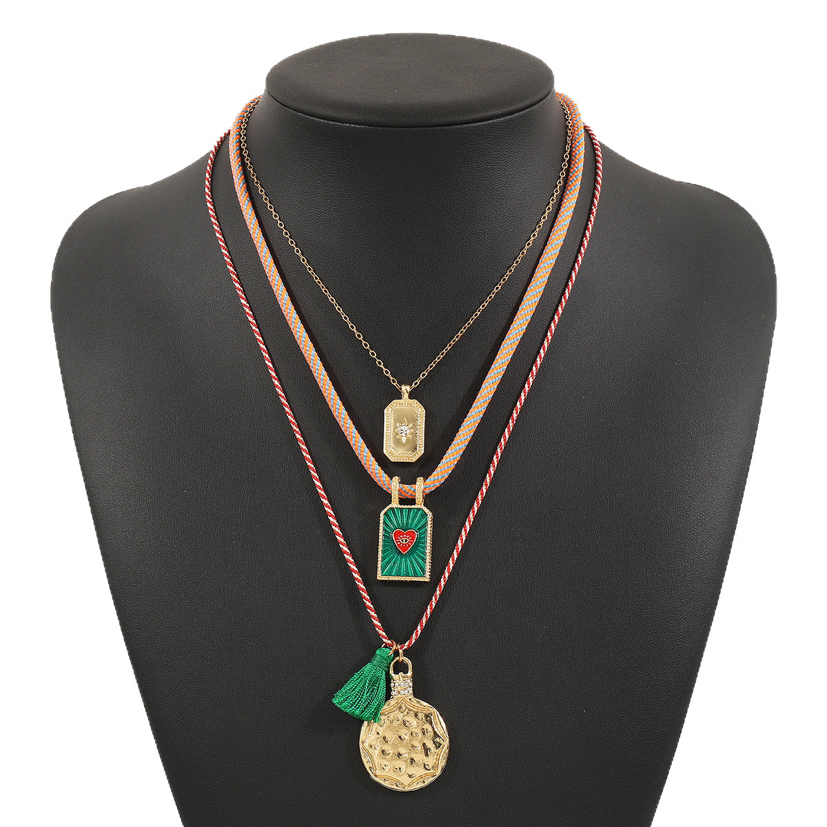 Luxury Minimalist Geometric Multi-Pendant Necklace for Women with Zinc Alloy Construction and Plated Finish