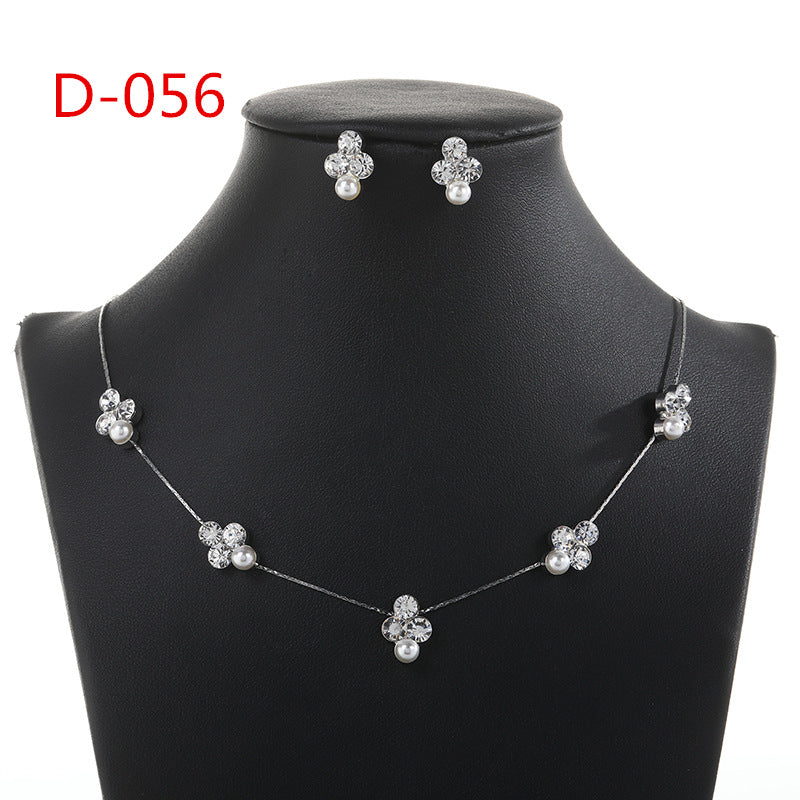 Minimalist Heart Teardrop Bell Pendant Necklace and Earrings Set in Alloy with Plated Finish for Women