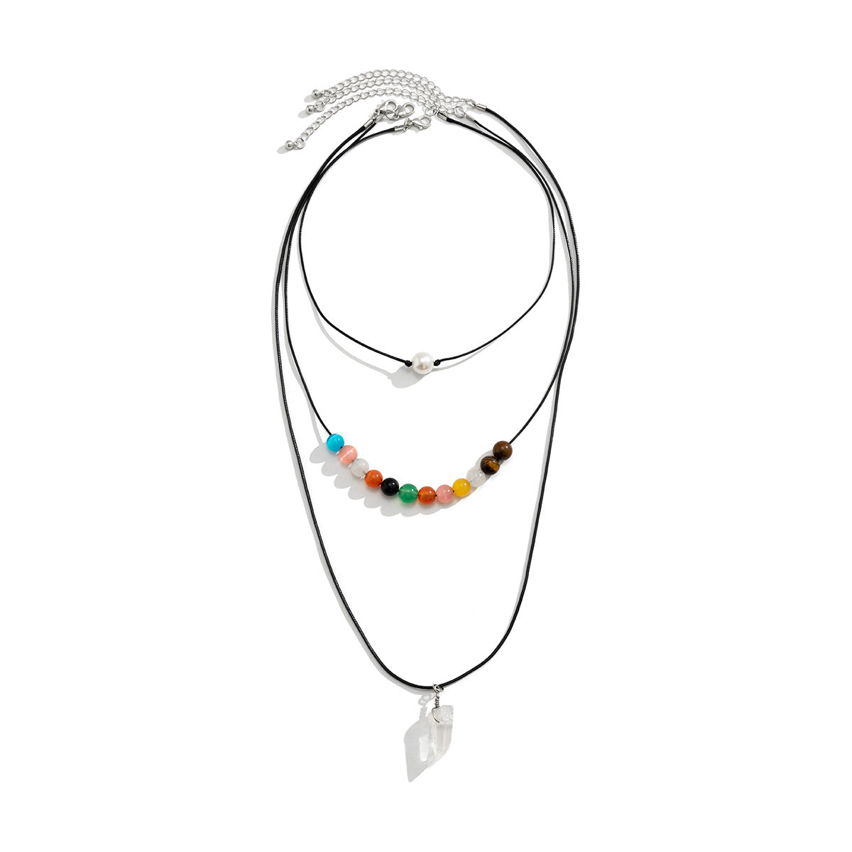 Collar Colgante Luna Bohemia con Cuentas de Aleación y Borlas en Cadena Electrochapada para Mujer