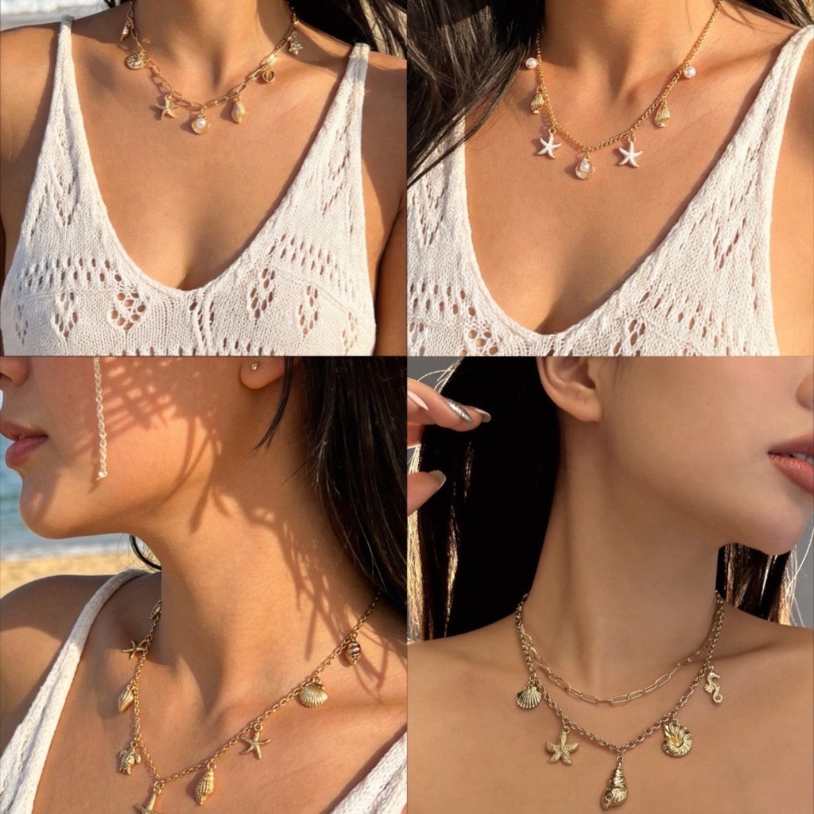 Collar de aleación dulce informal con colgante de estrella y animal para mujer
