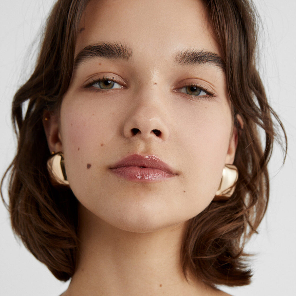 18K Gold Plated Smooth Square Geometric Stainless Steel Earrings for Women