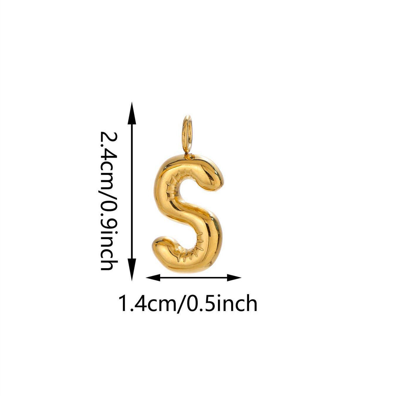 Elegant Plated Stainless Steel Letter Bag Charm
