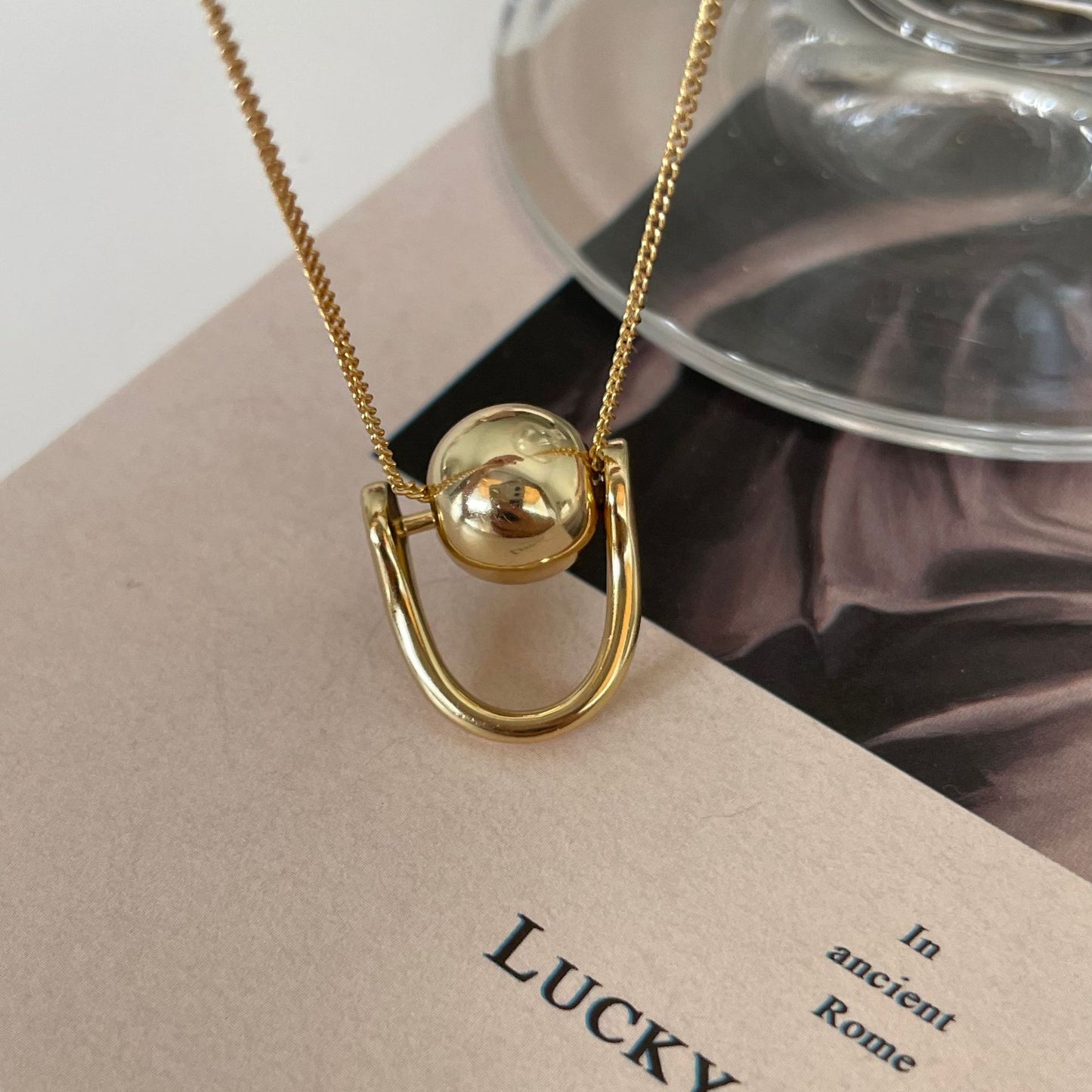 Collar de Cadena de Bolas Redondas de Plata de Ley 925 Minimalista con Baño de Oro y Diseño de Puntos
