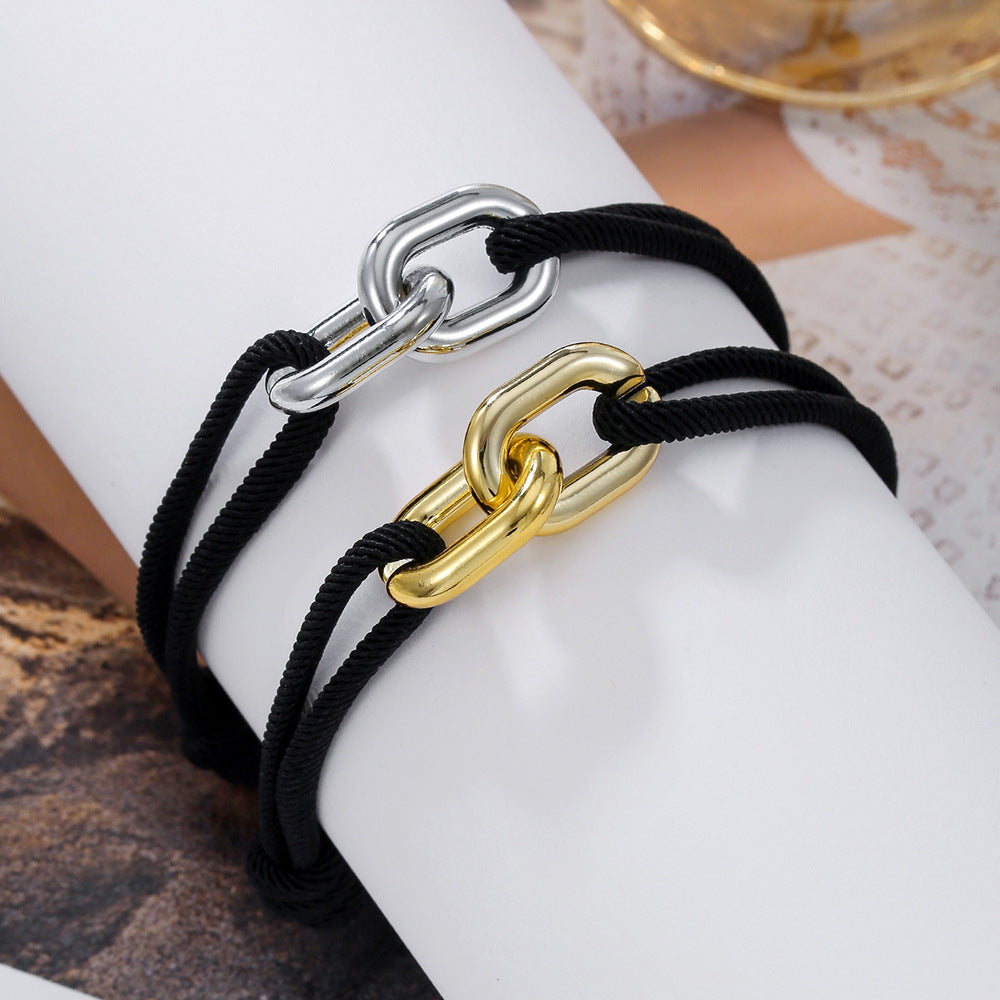 Minimalist Geometric Round CCB Line Bracelet Unisex