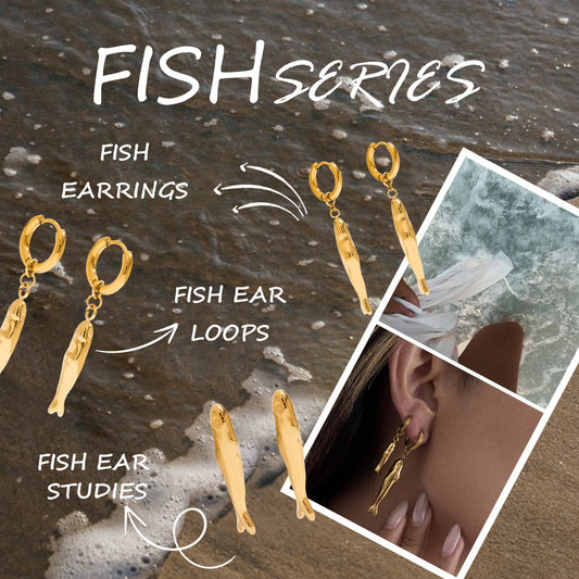 Aretes minimalistas de acero inoxidable con forma de pez y acabado enchapado para mujer, diseño geométrico, moda para uso diario