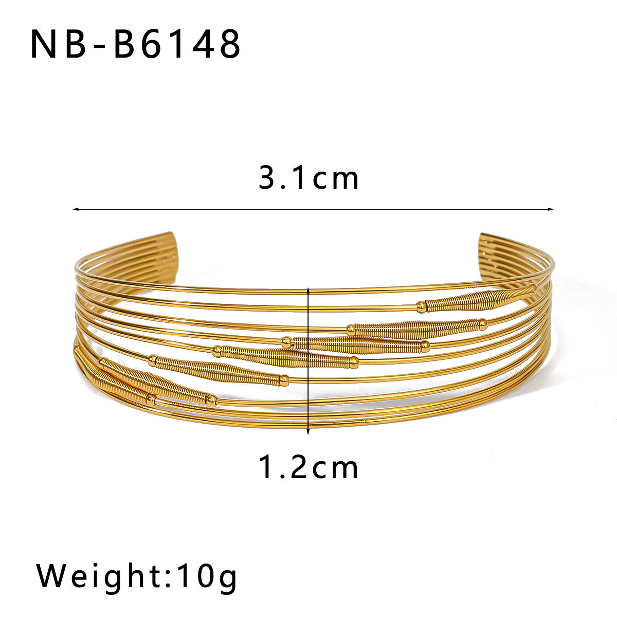Minimalist Stainless Steel Multi-Layer Line Bracelet with 18K Gold Plating for Women