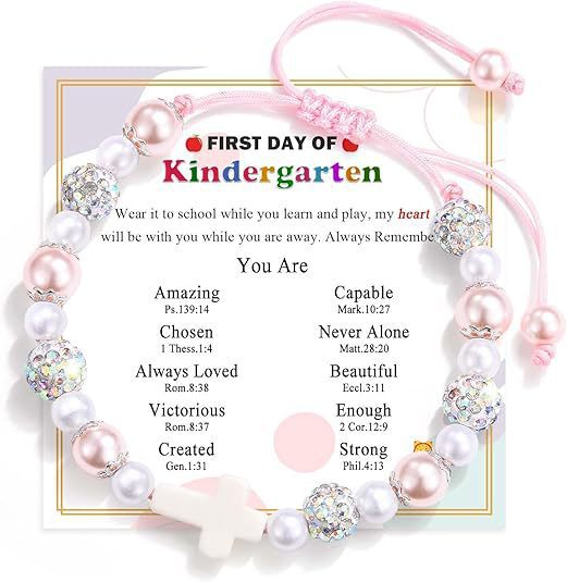 Sweet Pink Pearl Butterfly Letter Charm Bracelet for Women
