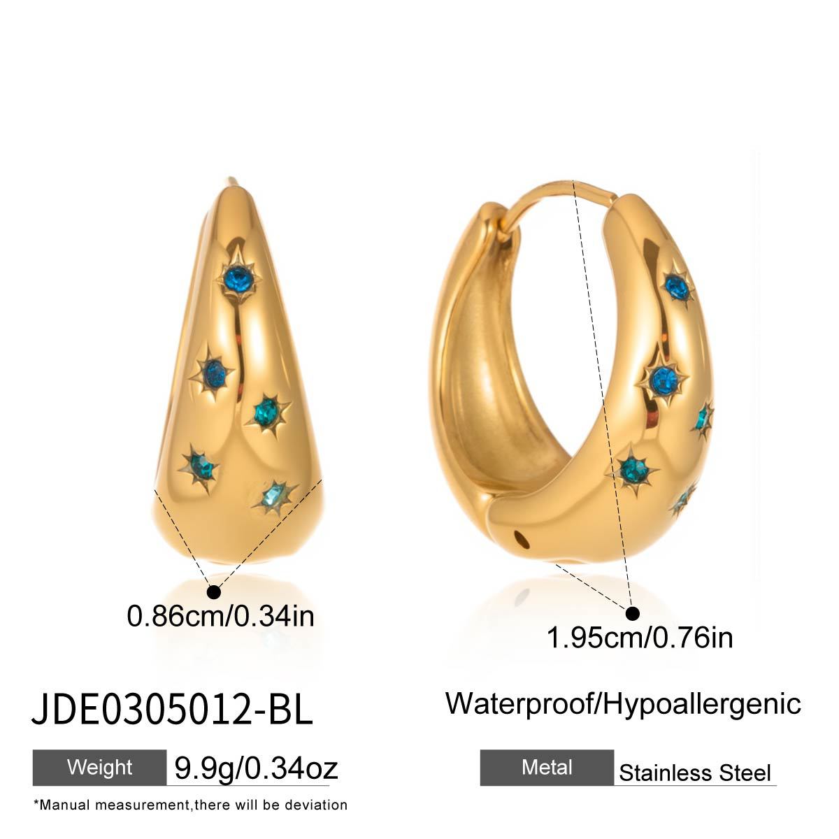 Elegant Oval Geometric Rhinestone Plated Stainless Steel Earrings for Women