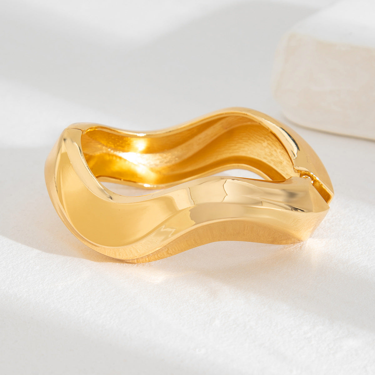 Fashion Geometric Zinc Alloy Plated Open Cuff Bracelet Set
