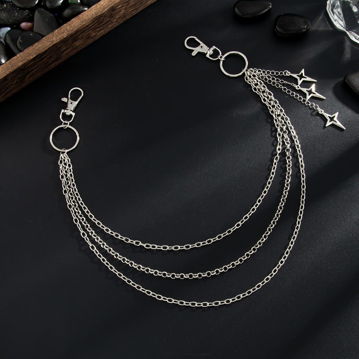 Hip-hop Minimalist Rhinestone Cross Zinc Alloy Multi-layer Waist Chain