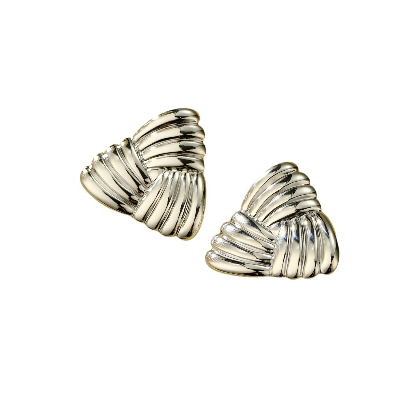 Pendientes de titanio con forma de triángulo minimalista y texturizado para mujer, a la moda, ligeros, lujosos, hipoalergénicos, tipo botón.