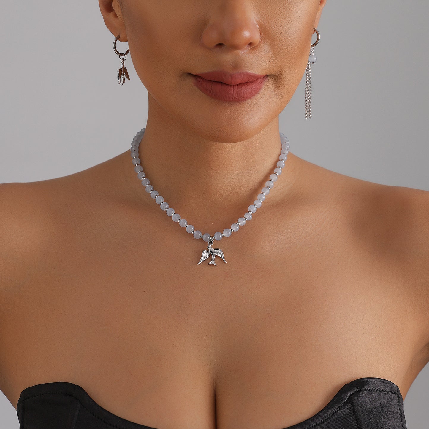 Minimalist Geometric Bird Alloy Plated Pendant Necklace for Women