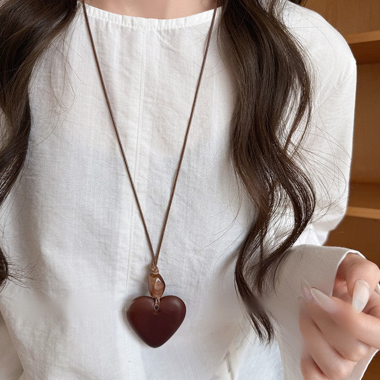 Collana con ciondolo geometrico in acrilico stile retrò da donna con charm in lega, fatta a mano, catena a strati alla moda minimalista