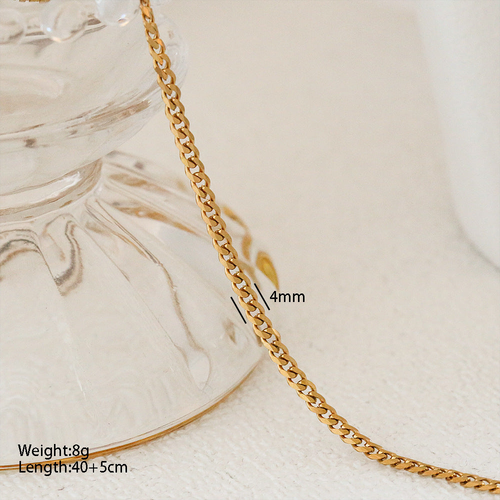 Collana a Catena a Serpente Minimalista in Acciaio Inossidabile da Abbinare Ciondolo in Acciaio al Titanio Design a Cartone Animato a Forma di U Stile Medaglione Unisex
