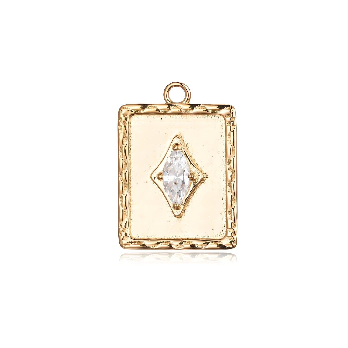 Charm a barra a stella in acciaio inossidabile placcato PVD oro 18 carati vintage