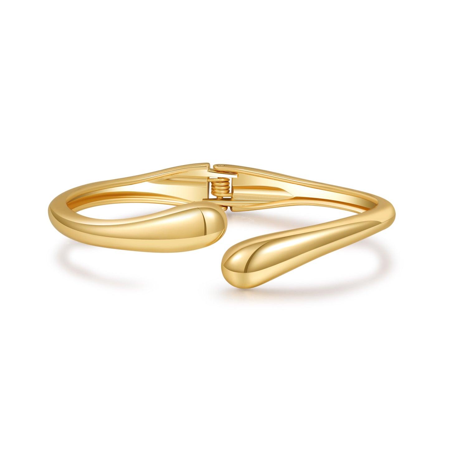 Geometric Round Plated Alloy Open Cuff Bracelet
