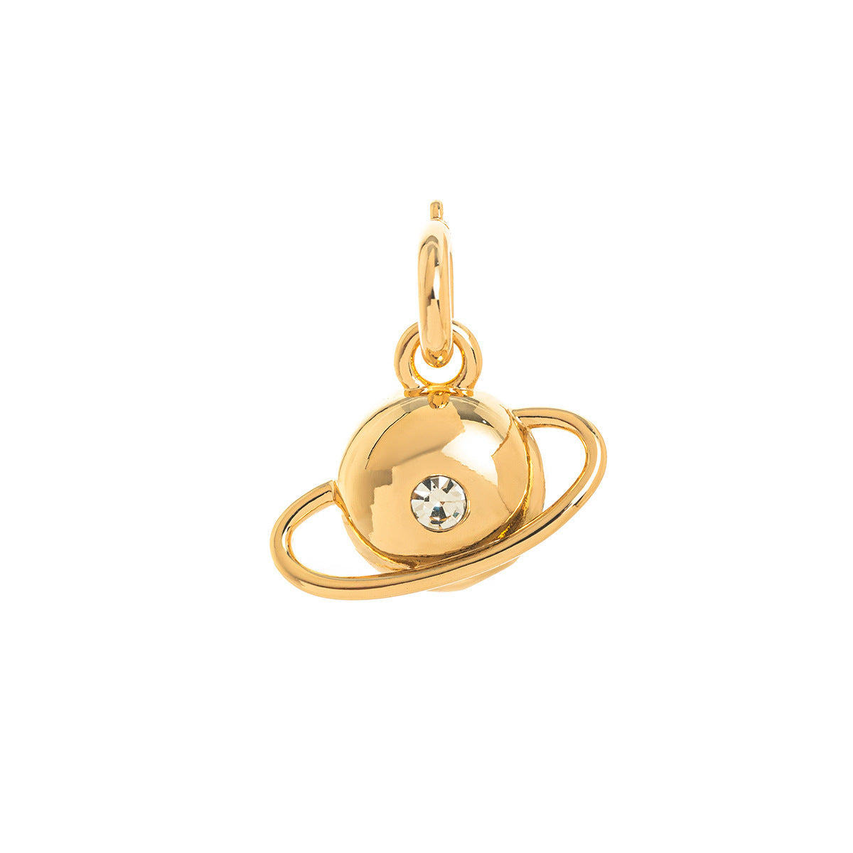 Minimalist Sweet Round Brass Rhinestone Inlay Charm Bar