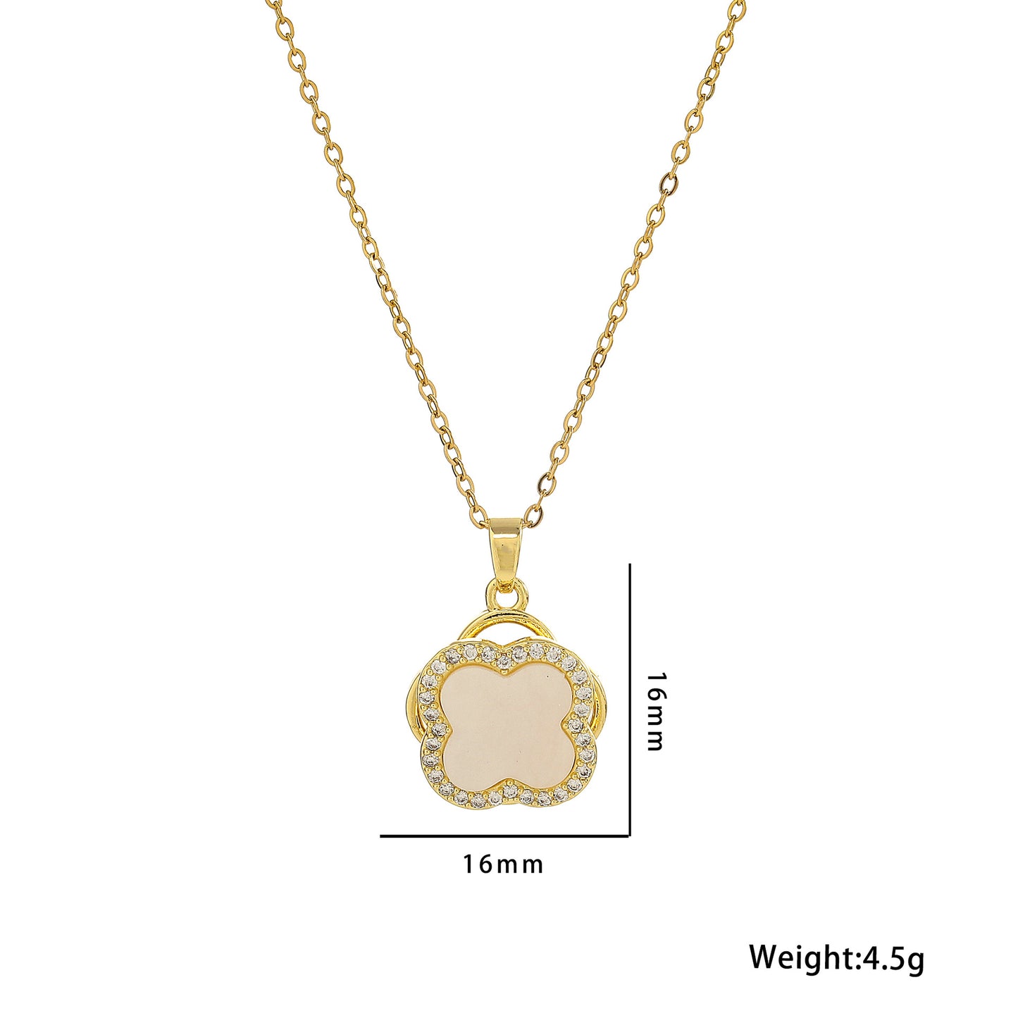 Fashionable Rotating Double-Layer Clover Pendant Necklace in Titanium Steel with Electroplated Finish for Women