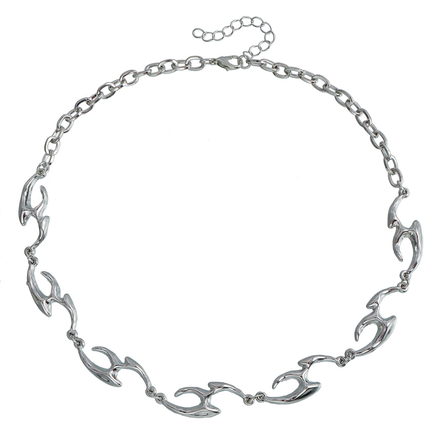 Irregular Geometric Alloy Pendant Necklace with Plated Finish for Women, Fashionable Clavicle Chain