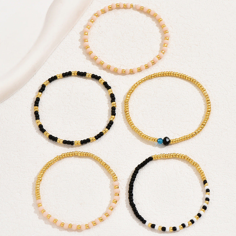 Bohemian Handmade Resin Beaded Bracelet Set for Women