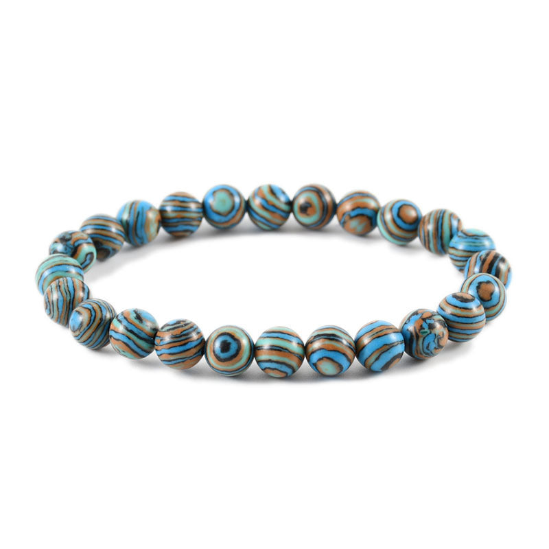 Geometric Natural Stone Agate Beaded Bracelet Unisex Handmade Jewelry