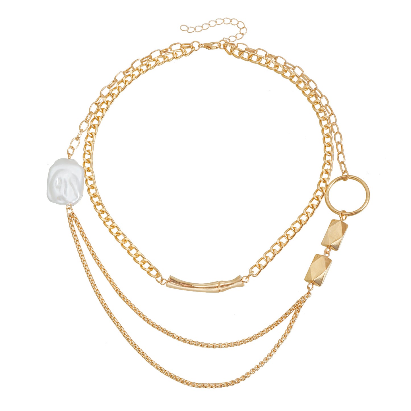Vintage Geometric Heart Alloy Plated Necklace for Women