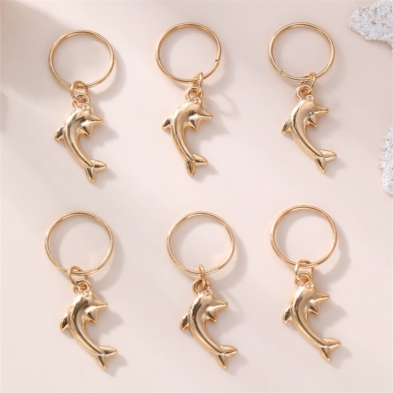 Minimalist Geometric Seashell Hair Comb Set for Kids with Gold-Plated Metal Finish