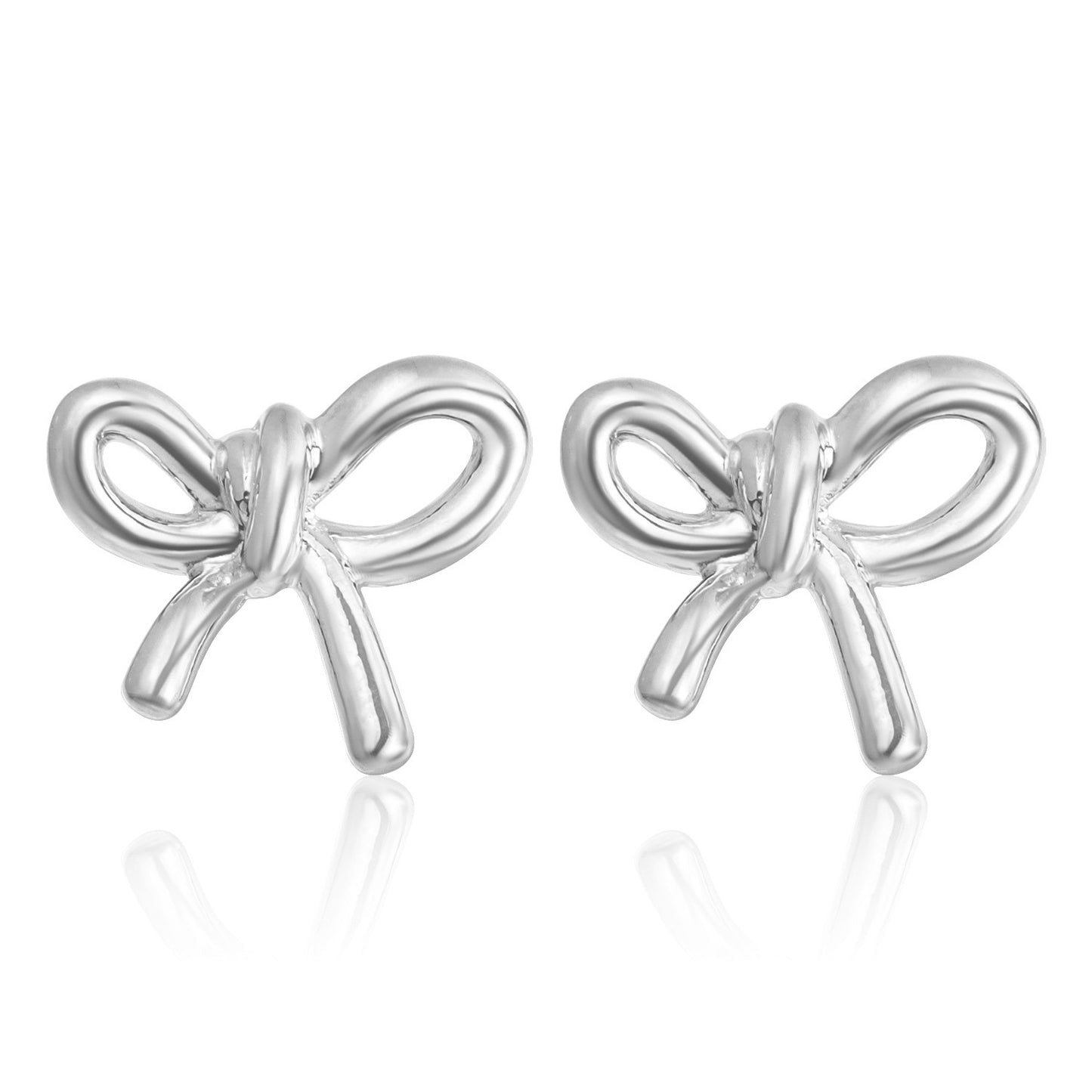 Geometric Bowknot Earrings for Women Alloy Electroplated Moon Motif Fashionable Everyday Ear Studs