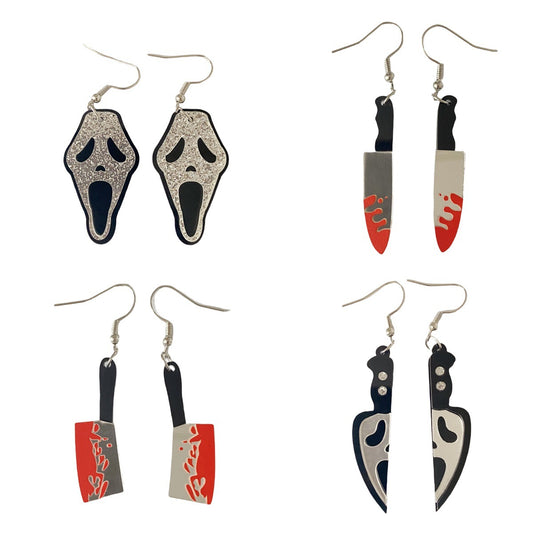 Dark Gothic Acrylic Geometric Dagger-Shaped Earrings for Women with Handcrafted Finish