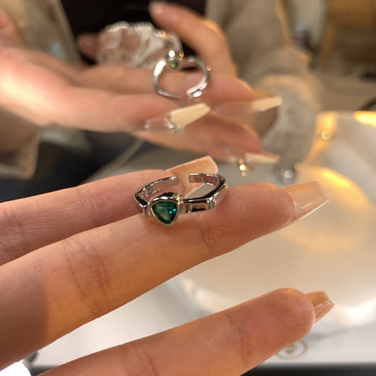 Minimalist Irregular Texture Titanium Steel Ring for Women with Plated Finish and Letter Design
