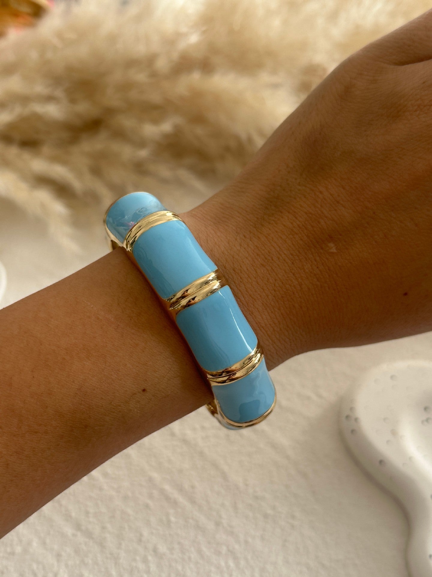 Exaggerated Vintage Round Geometric Drip Oil Plated Alloy Cuff Bracelet