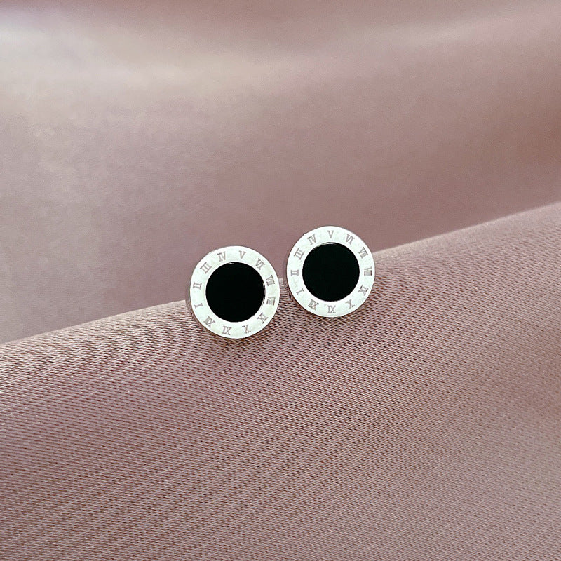 Minimalist Sweet Geometric Titanium Steel Plated Stud Earrings