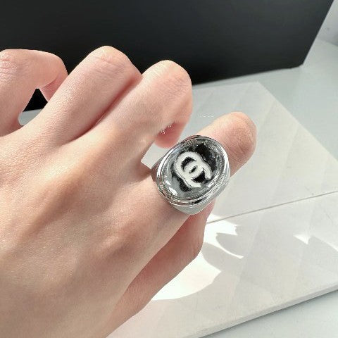 Anello Da Donna Minimalista Casual Ovale Geometrico Placcato Acrilico