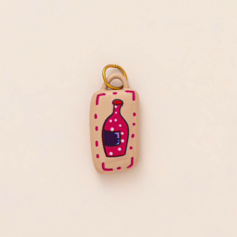 Vintage Rainbow Star Moon Plated Brass Shoe Charm