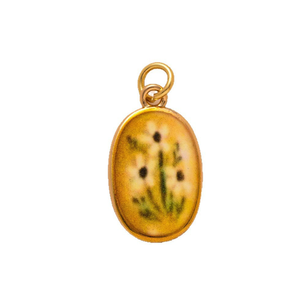 Minimalist Floral Pattern Brass PVD Plated DIY Charm Bar Pendant