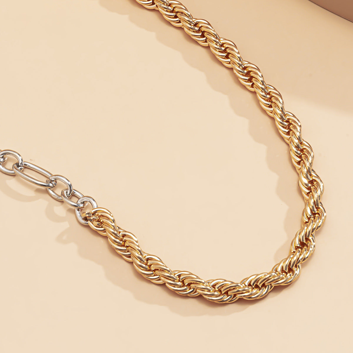 Minimalist Geometric Plated Iron Snake Chain Necklace for Women