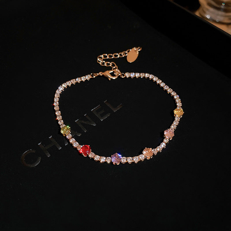 Elegant Gold Plated Brass Butterfly Floral Cubic Zirconia Bracelet for Women
