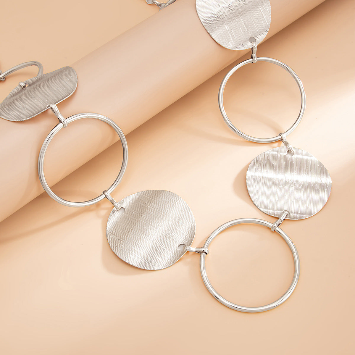 Minimalist Round Geometric Polished Iron Body Chain Waist Belt for Women